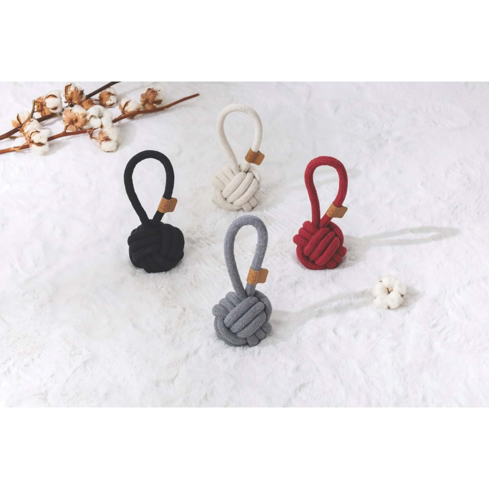 M-Pets Coto Black Loop Ball 8 cm Çekmeli Örgü Top Oyuncak