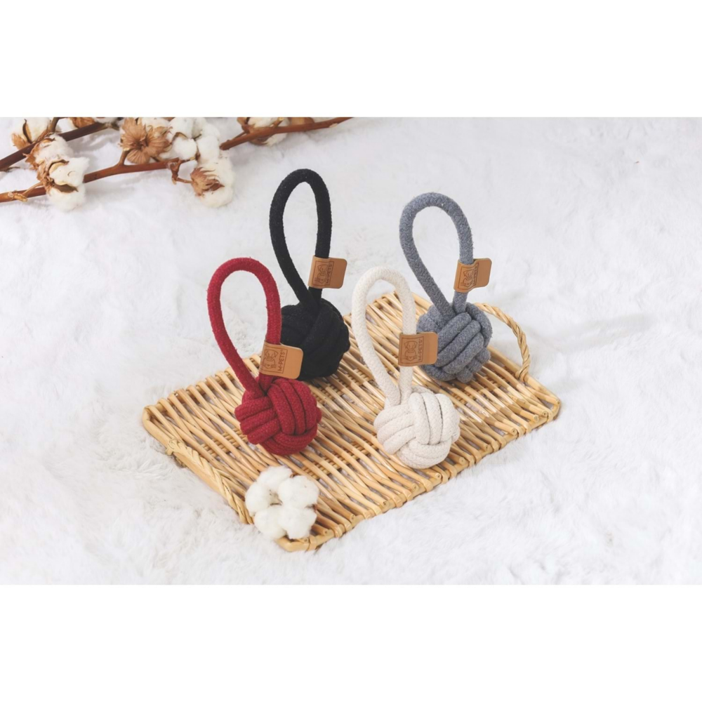 M-Pets Coto Grey Loop Ball 6,5 cm Çekmeli Örgü Top Oyuncak