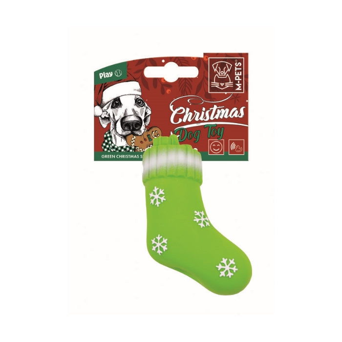 M-Pets Chrıstmas Green Stockıng Köpek Oyuncağı 13cm