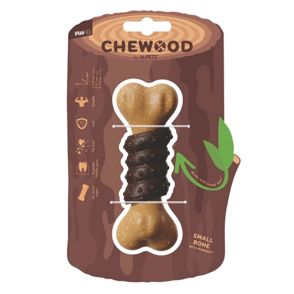M-PETS Chewood Small Bone Wıth Rubber Köpek Oyuncağı (S)