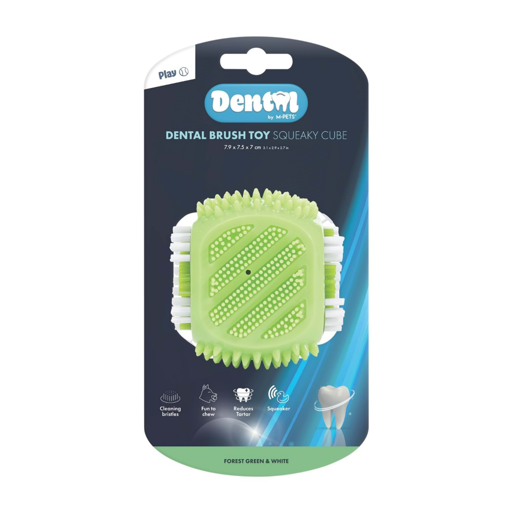 M-Pets Dental Squeaky Cube Diş Fırçalı Köpek Oyuncağı