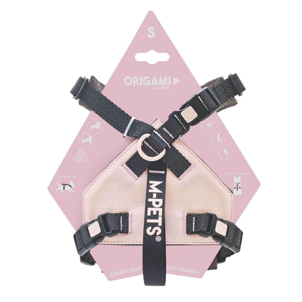M-Pets Orıgamı Reflektörlü Sırt Tasması Pink (S)