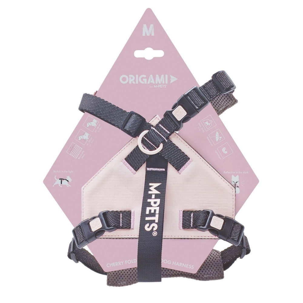 M-Pets Orıgamı Reflektörlü Sırt Tasması Pink (M)