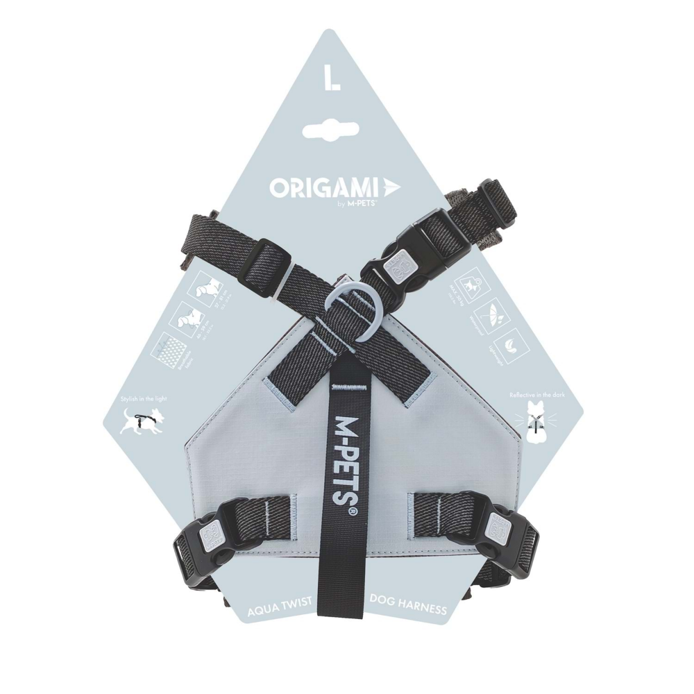 M-Pets Orıgamı Reflektörlü Sırt Tasması Blue (L)