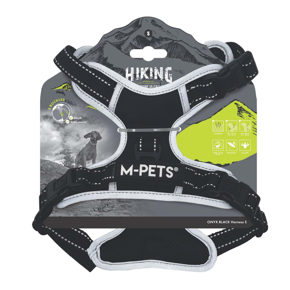 M-Pets Hıkıng Reflektörlü Soft Sırt Tasması Black (S)