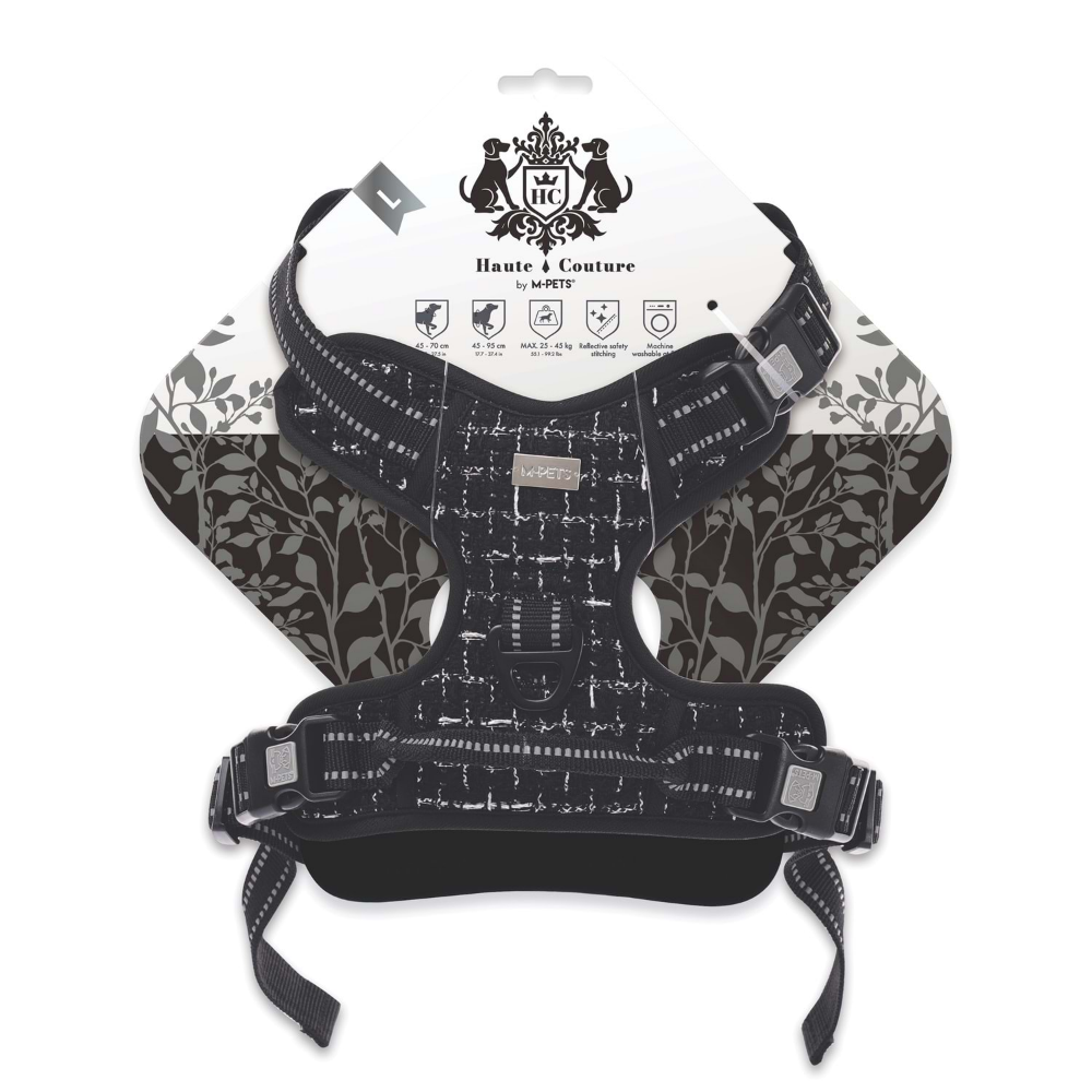 M-Pets Haute Couture Köpek Göğüs Tasması Black (L)