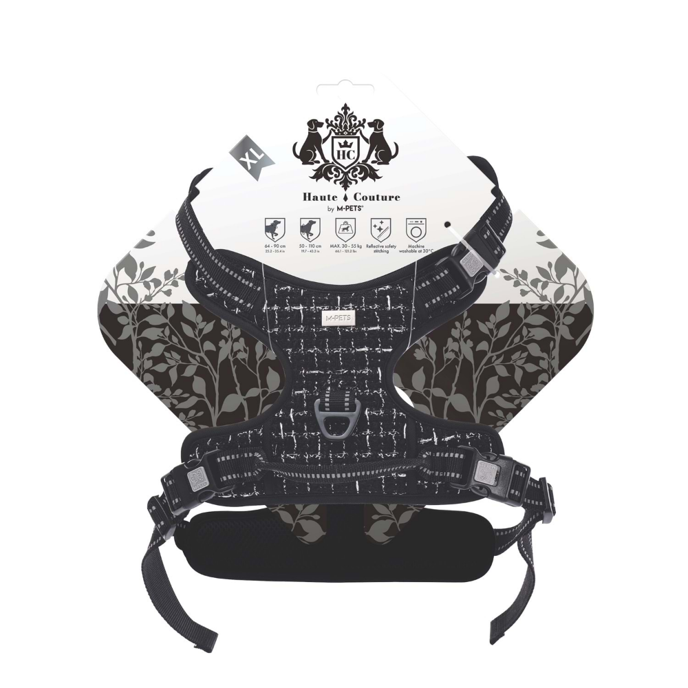 M-Pets Haute Couture Köpek Göğüs Tasması Black (XL)