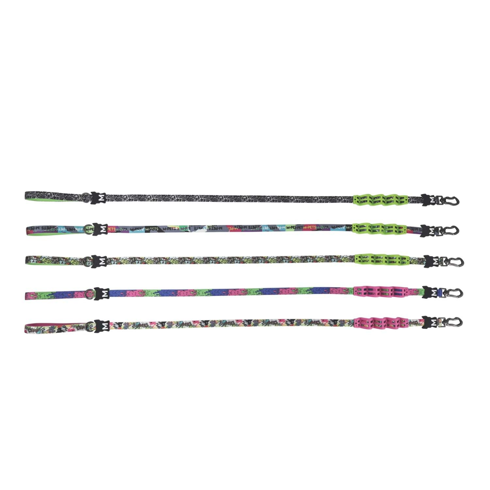 M-Pets Urban Style Freestyle Black/White Şok Emici Gezdirme Tasma (M)