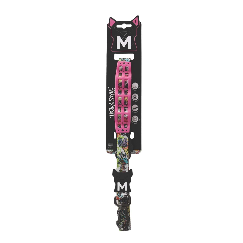 M-Pets Urban Style Graffiti Şok Emici Gezdirme Tasma (L)