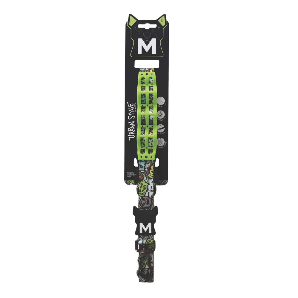 M-Pets Urban Style Freestyle Multicolor Şok Emici Gezdirme Tasma (L)