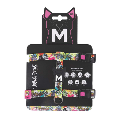 M-Pets Urban Style Graffiti Active Köpek Göğüs Tasması (XS)