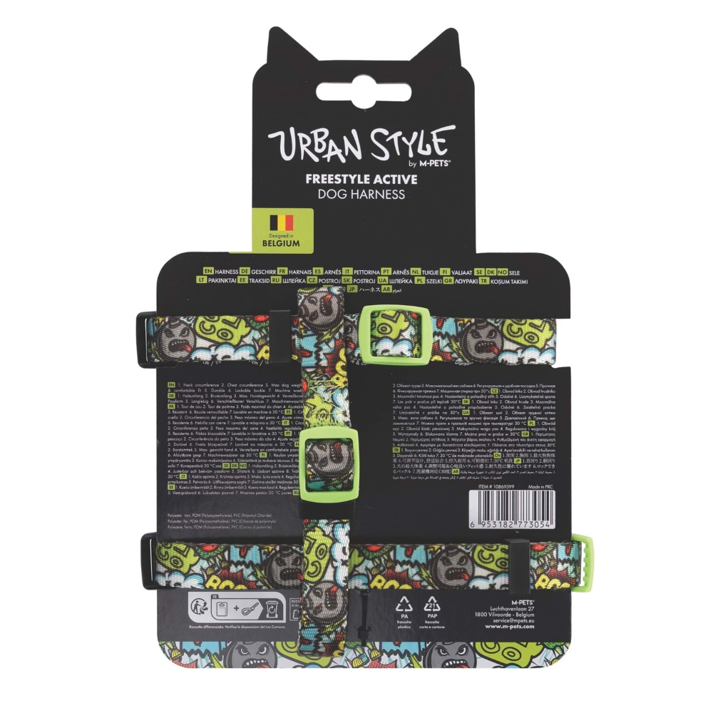 M-Pets Urban Style Multicolor Active Köpek Göğüs Tasması (XS)