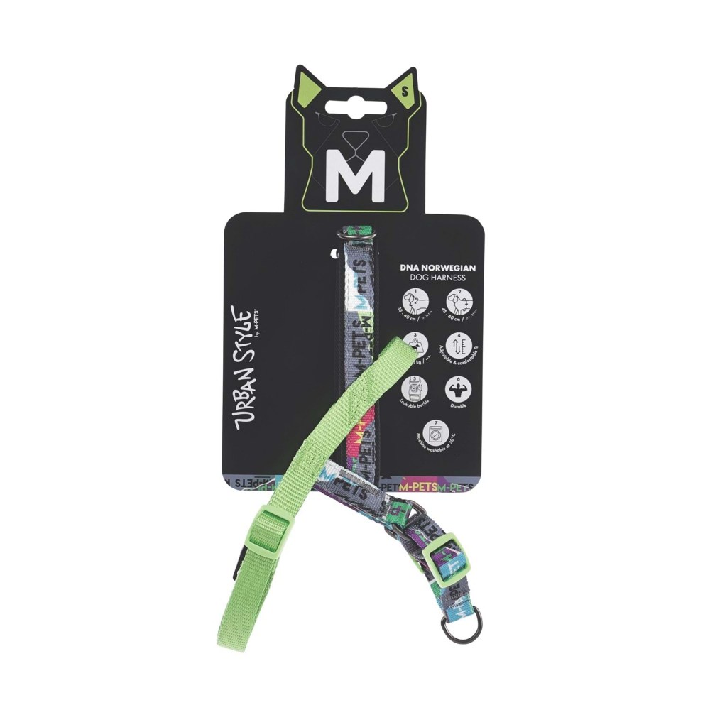 M-Pets Urban Style Dna Norwegian Köpek Göğüs Tasması (S)