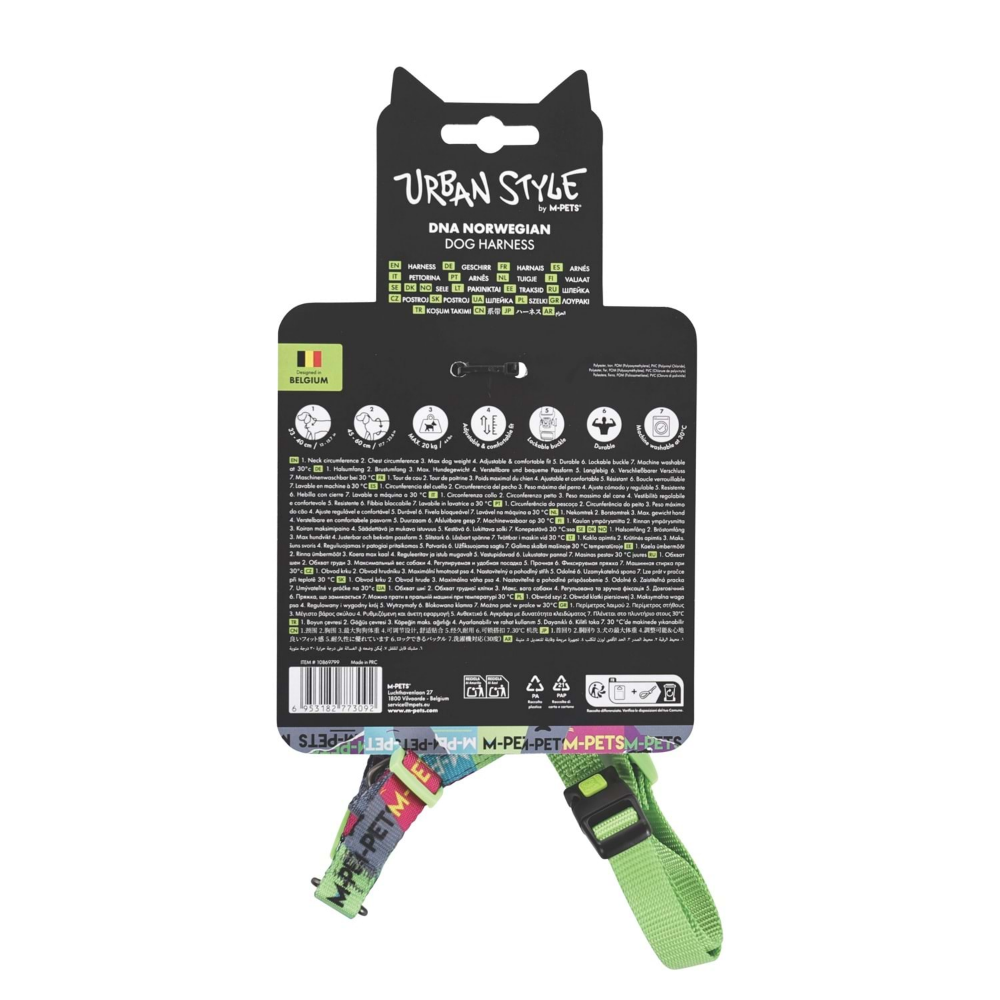 M-Pets Urban Style Dna Norwegian Köpek Göğüs Tasması (S)
