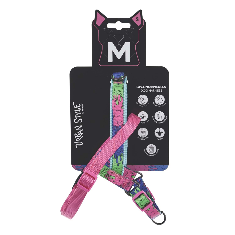 M-Pets Urban Style Lava Norwegian Köpek Göğüs Tasması (S)