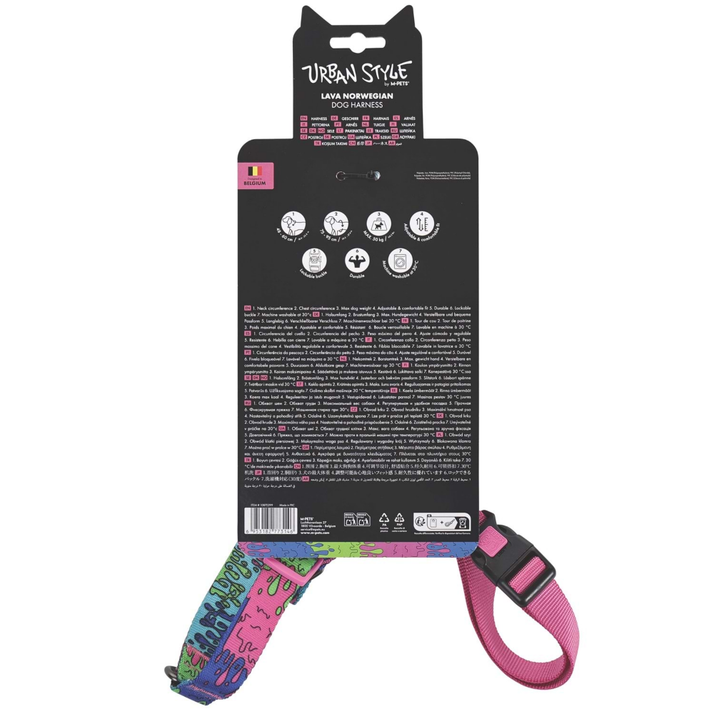 M-Pets Urban Style Lava Norwegian Köpek Göğüs Tasması (L)