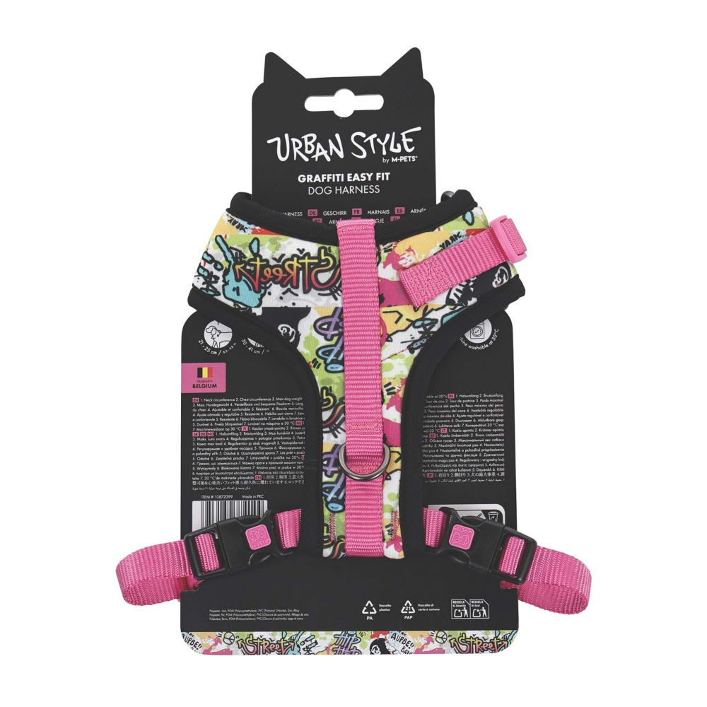 M-Pets Urban Style Graffiti Easy Fit Köpek Göğüs Tasması (XS)