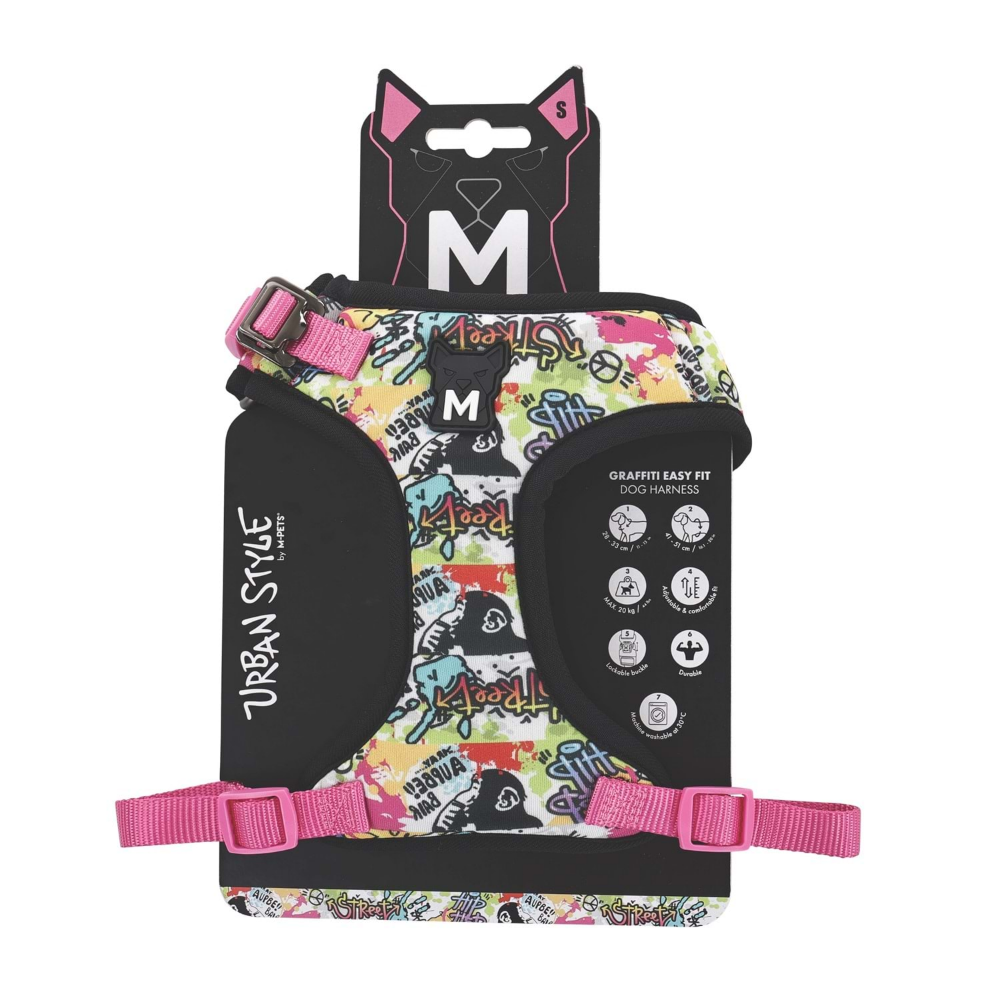 M-Pets Urban Style Graffiti Easy Fit Köpek Göğüs Tasması (S)