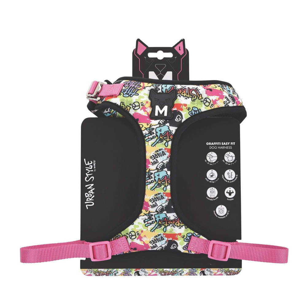 M-Pets Urban Style Graffiti Easy Fit Köpek Göğüs Tasması (L)