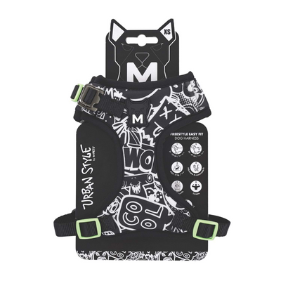M-Pets Urban Style Black/White Easy Fit Köpek Göğüs Tasması (XS)