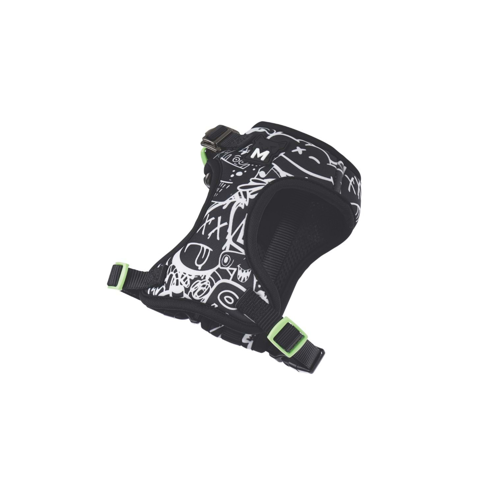 M-Pets Urban Style Black/White Easy Fit Köpek Göğüs Tasması (L)