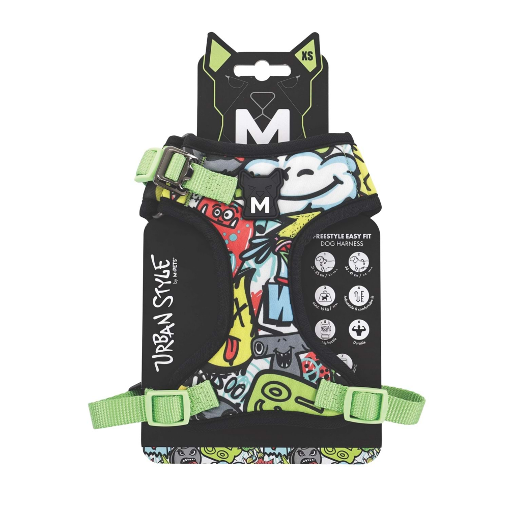 M-Pets Urban Style Multicolor Easy Fit Köpek Göğüs Tasması (XS)