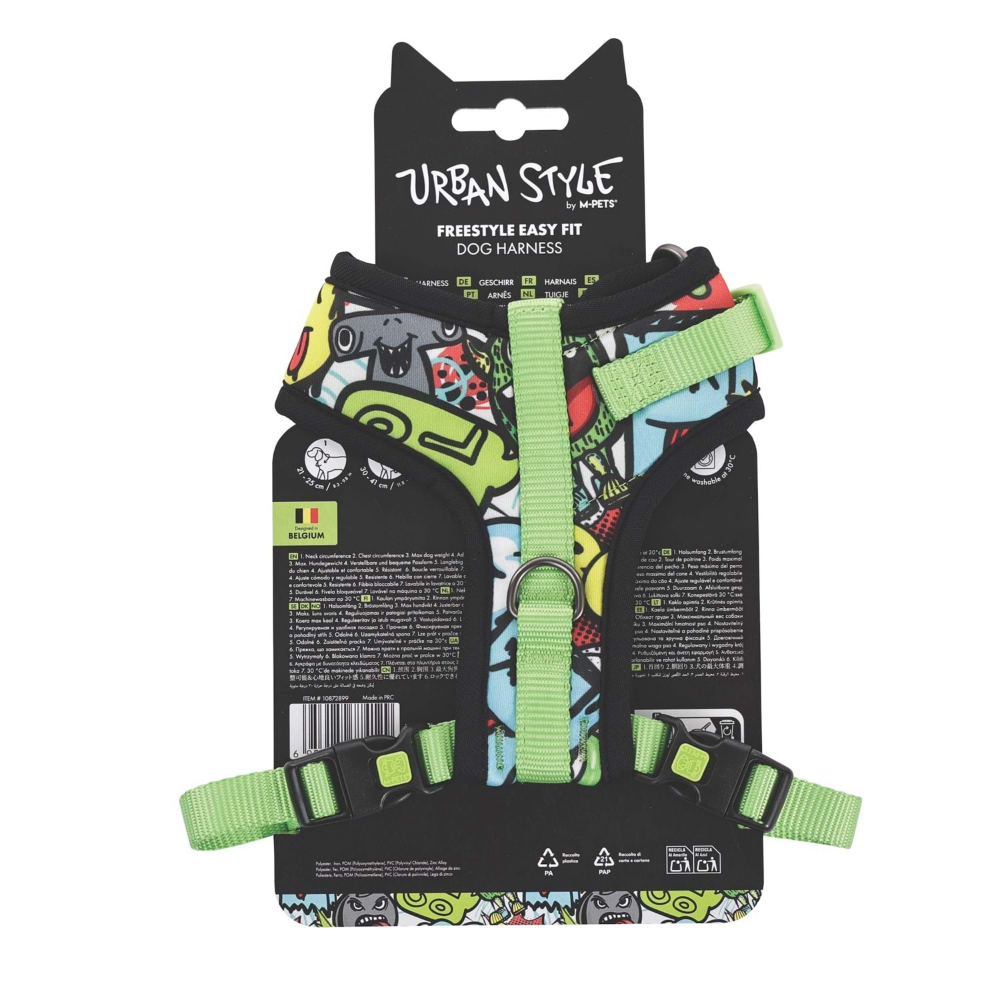M-Pets Urban Style Multicolor Easy Fit Köpek Göğüs Tasması (XS)