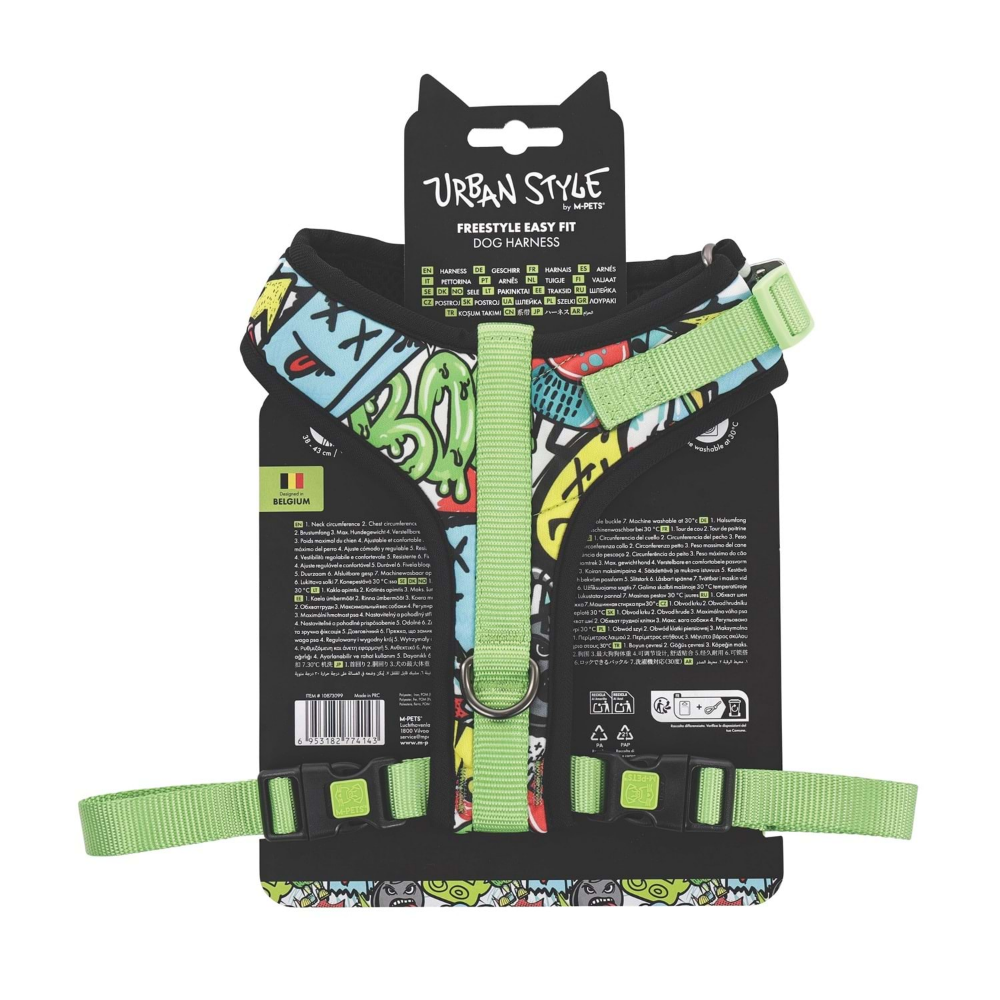 M-Pets Urban Style Multicolor Easy Fit Köpek Göğüs Tasması (M)