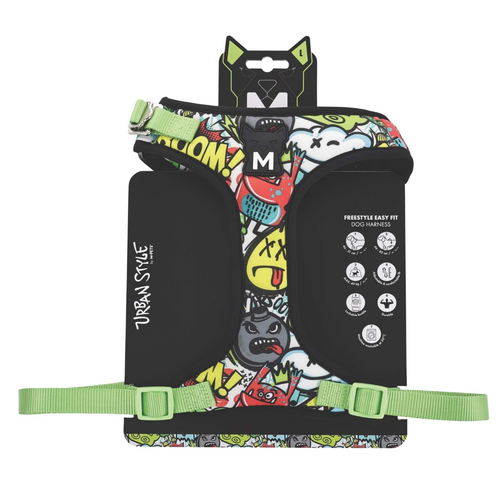 M-Pets Urban Style Multicolor Easy Fit Köpek Göğüs Tasması (L)