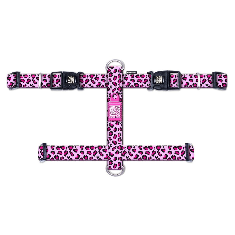 Max & Molly Leopard Pink Göğüs Tasması XS