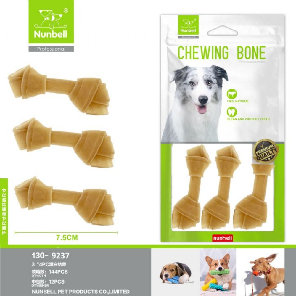 Nunbell Natural Düğüm Kemik 7.5Cm 3'Lü