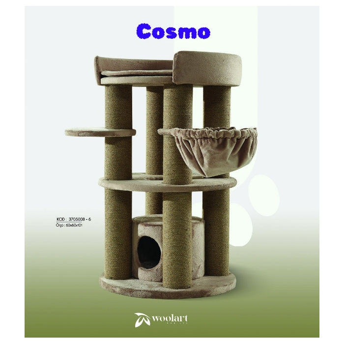 Woolart Cosmo Kedi Tırmalama Mobilyası Bej