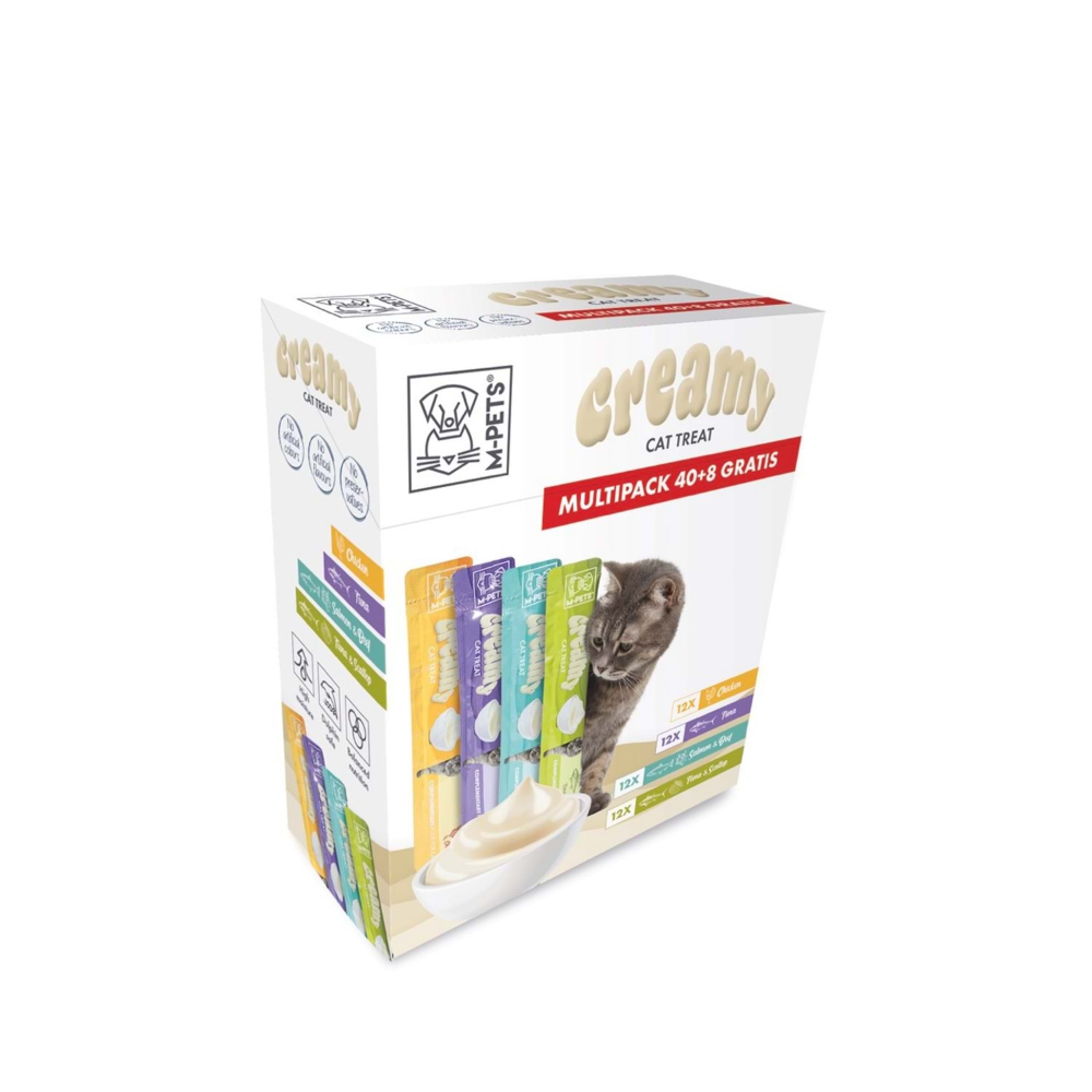 M-Pets Creamy 4 Lezzet Karışık Kedi Ödülü 48x15gr