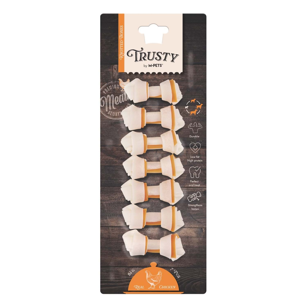 M-Pets Trusty Chicken Düğümlü Kemik 7Li 84Gr/6,4Cm