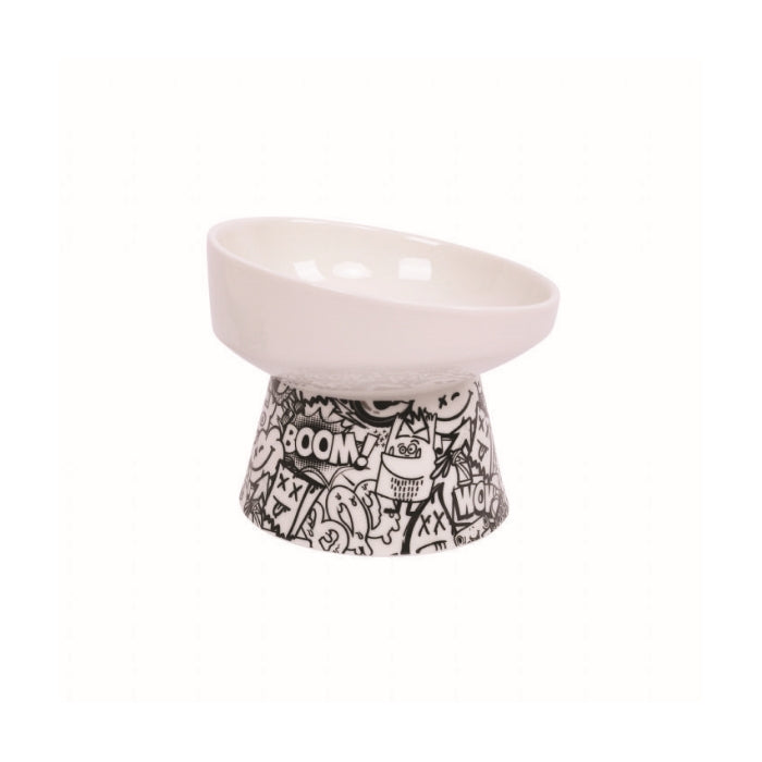 M-Pets Urban Style Tıltd Seramik Mama Kabı 350ml Black/White