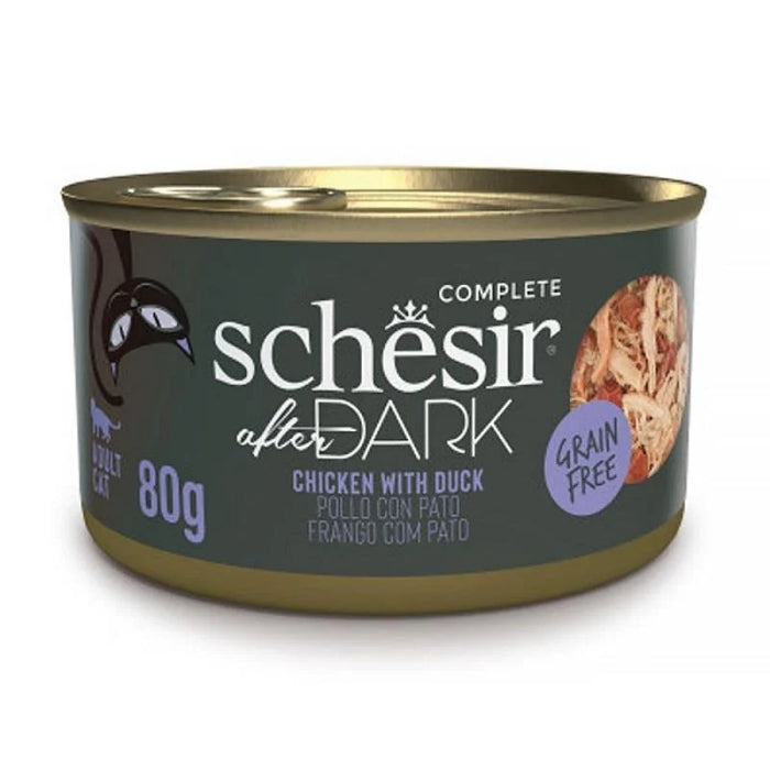 Schesir After Dark Tavuk ile Ördek Et Suyunda Yetişkin Kedi Konservesi 80g