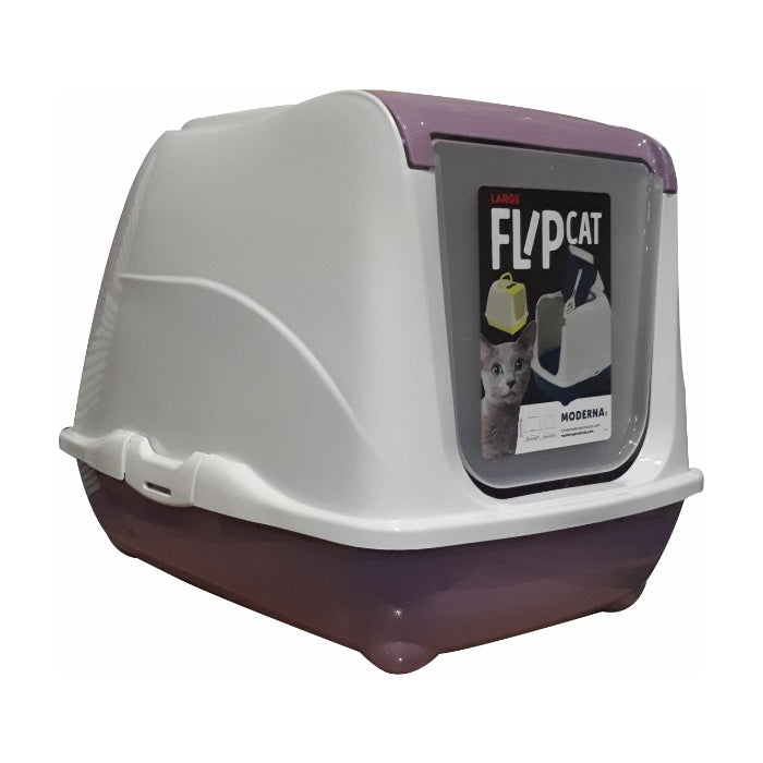 Moderna Flip Kapalı Kedi Tuvaleti 50cm Açık Mor
