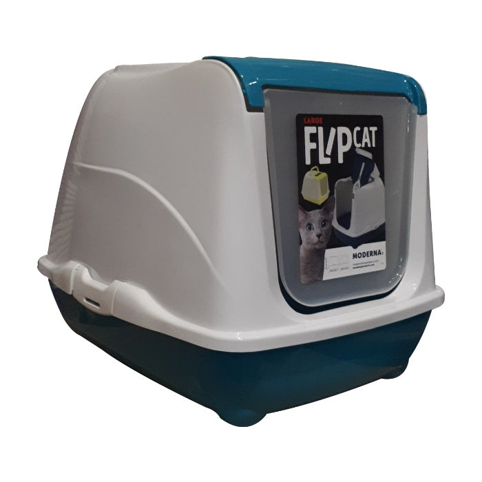 Moderna Flip Kapalı Kedi Tuvaleti 50cm Mavi
