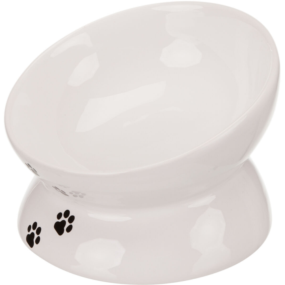 Trixie Yükseltilmiş Seramik Kedi Mama Kabı 0,15 L, 13 Cm, Beyaz
