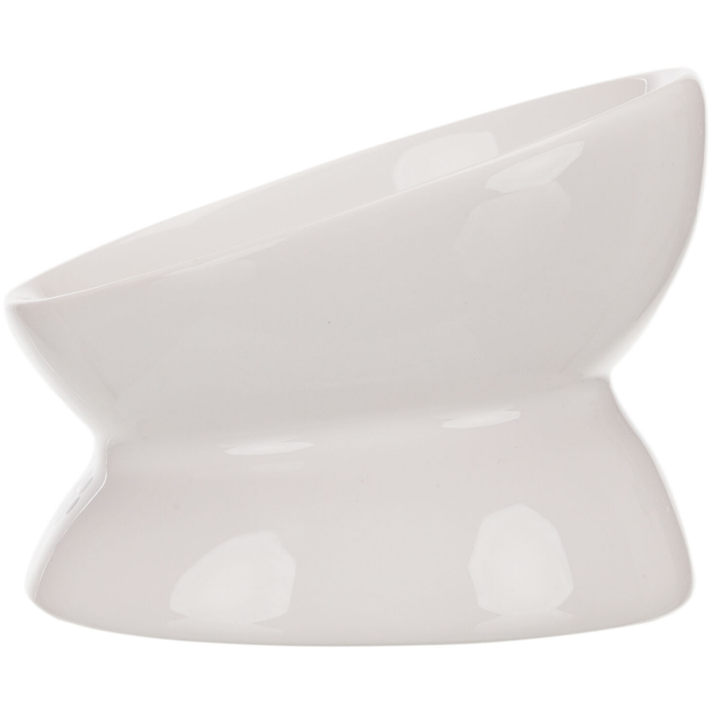 Trixie Yükseltilmiş Seramik Kedi Mama Kabı 0,15 L, 13 Cm, Beyaz