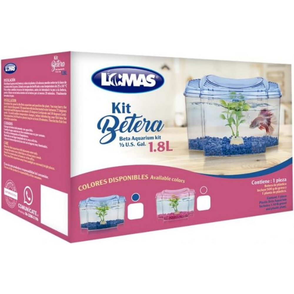 Lomas Beta Kit 1.8 L Betta Balığı Akvaryum Seti Mavi