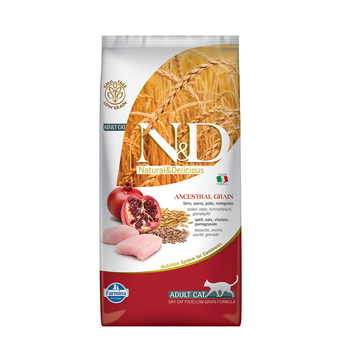N&D Düşük Tahıllı Tavuk Etli ve Narlı 5 Kg Yetişkin Kuru Kedi Maması