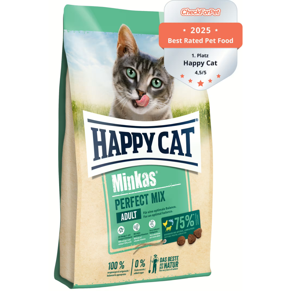 Happy Cat Minkas Mix 10 Kg Tavuk,Kuzu ve Balıklı Yetişkin Kuru Kedi Maması