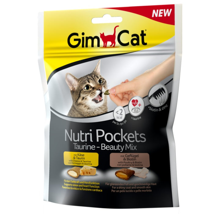GimCat Nutripockets Kedi Ödülü Taurin&Beauty 150gr