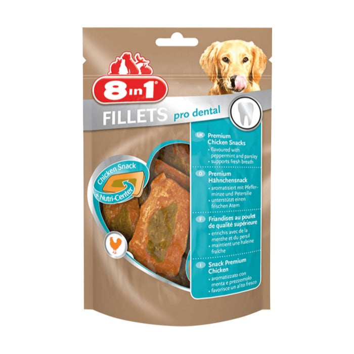 8IN1 Fillets Pro Dental Diş Sağlığı için Fileto Köpek Ödül Maması - Tavuklu - 80GR