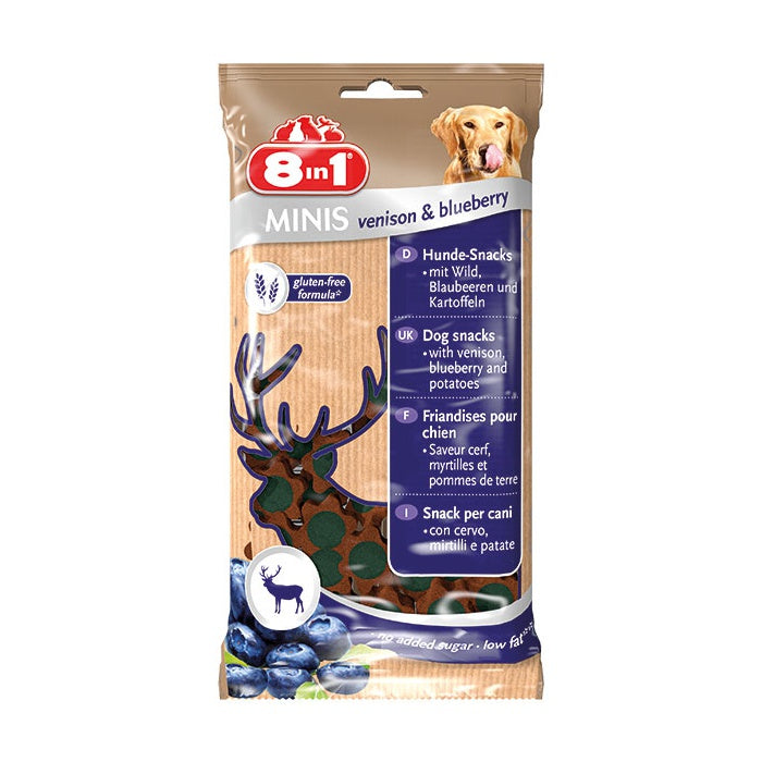 8IN1 Minis Geyik Etli-Yaban Mersinli Köpek Ödülü 100Gr