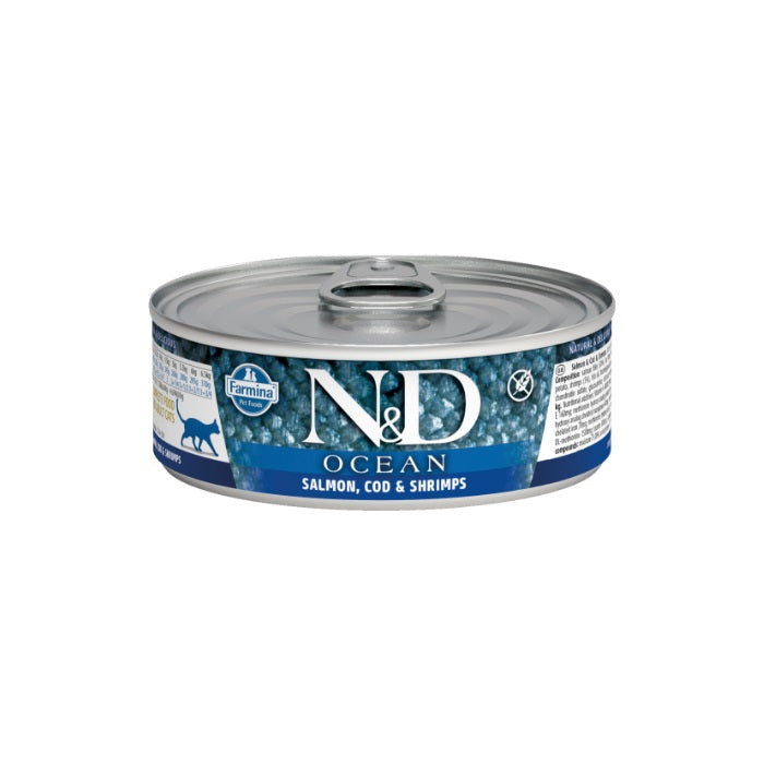 N&D Ocean Tahılsız Somon&Morina Balığı&Karides 70gr Yaş Kedi Konservesi