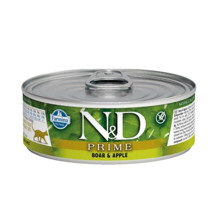 N&D Prime Tahılsız Yaban Domuzu&Elma 70gr Yaş Kedi Konservesi