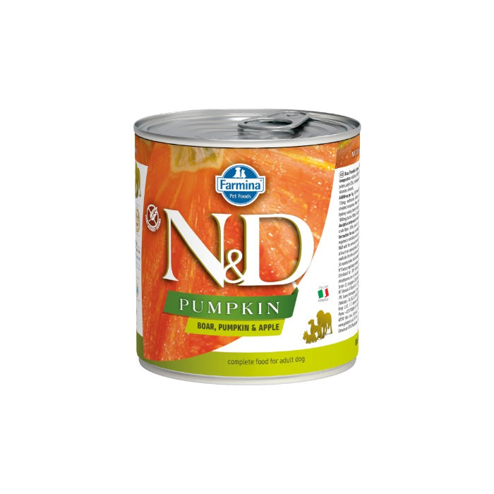 N&D Pumpkin Tahılsız Yaban Domuzu&Balkabağı&Elma 285gr Yaş Köpek Konservesi