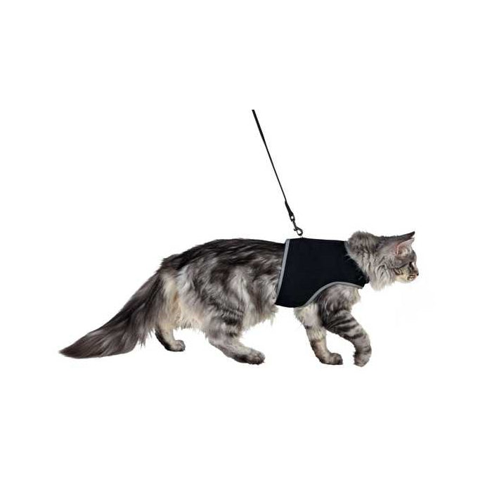 Trixie Kedi Yumuşak Göğüs Tasma Seti 27?45 Cm / 10 Mm, 1,20 M Siyah